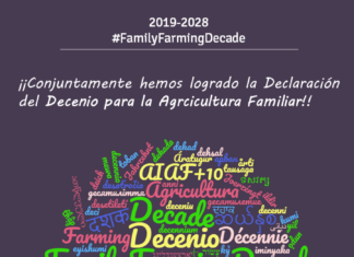 Adoptado oficialmente el decenio para la agricultura familiar 2019-2018 por la asamblea general de las naciones unidas